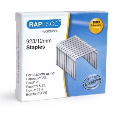 Image of Rapesco 923/12mm Galvanised Staples (Pack 1000)