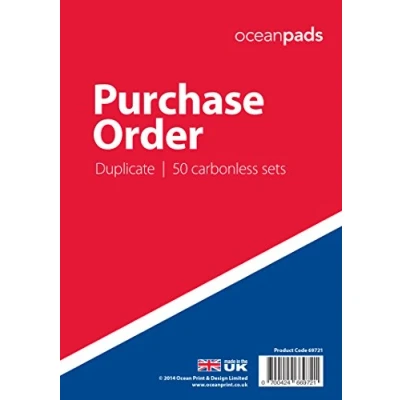 Image of Ocean Pads Purchase Order Book Duplicate, A5 148 x 210mm, 2 Part Carbonless (69721)
