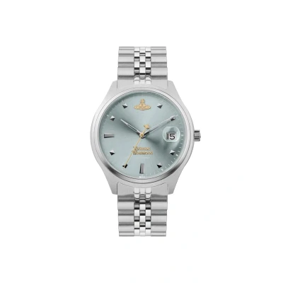 Image of Vivienne Westwood Camberwell Ladies 37mm Quartz Analogue Display Watch with Green Dial &amp; Stainless Steel Bracelet