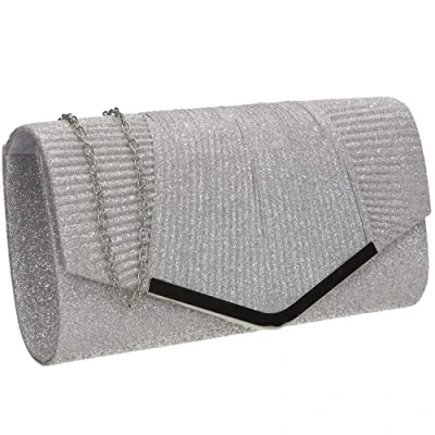 Image of SwankySwans Women&#039;s Emma Clutch Bag, Silver