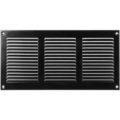 Image of 12&quot; x 6&quot; Inch / 300 150 mm Black Air Vent Cover Quality Steel Return Grilles for Ceiling and Sidewall HVAC with Insect Protection Screen (11.81&#039;&#039; 5.90&#039;&#039; Inch, Black)