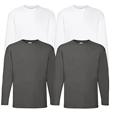 Image of Fruit of the Loom Men&#039;s Valueweight Long Sleeve Sports Top, XL