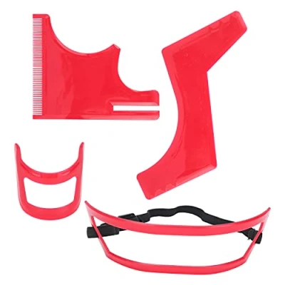 Image of Beard Shaping Tool, Facial Hair Shape Line Up for Trimming Hairline Perfect Barber Trimmer Goatee Lineup Styling Black Mustache Gift