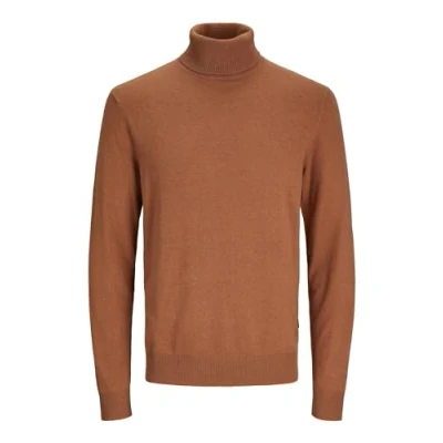 Image of JACK &amp; JONES Men&#039;s Jjeemil Knit Roll Neck Noos Jumper, Mocha Bisque, M