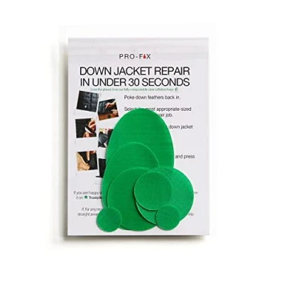 Image of PRO FIX: Easy to Use Down Jacket Repair Patch Kits Pre Cut, Self Adhesive, Waterproof, Tear Resistant Patches for Repairing Clothing, Sleeping Bags, Tents, Outdoor Gear Mid Green