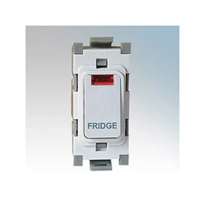 Image of Deta G3577 Grid Switch 20 Amp Double Pole with Neon Marked &#039;Fridge&#039; (White)