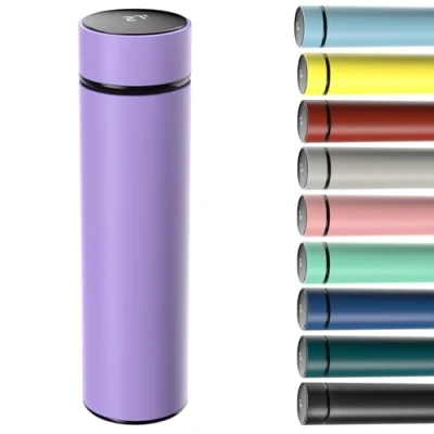 Image of Homealexa 500ml Coffee Cups Travel Mugs, Water Bottle Vacuum Insulating Cup 304 Stainless Steel, Touch Screen Temperature Gauge, Smart Mug for Heat and Cold (Purple)