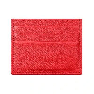 Image of Hibate Genuine Leather Women Girls Slim Credit Card Case Holder Sleeve Wallet Red