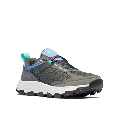 Image of Columbia Women&#039;s Hatana Max Outdry Waterproof Low Rise Hiking Shoes, Grey (Dark x Electric Turquoise), 8 UK