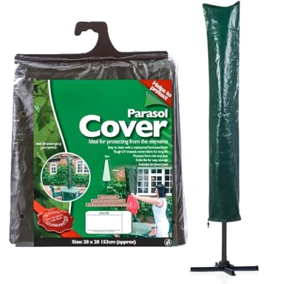 Image of ANGIX Parasol Cover Waterproof 28 x 28, 153cm (Approx) Extra Large Cantilever Patio Umbrella Includes Tie Down Cords With Zipper for Garden