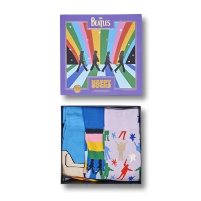 Image of Happy Socks The Beatles Gift Set with 3 Pairs Sustainable Cotton Fun and Colourful for Music Fans, Pack FW24, 36 40