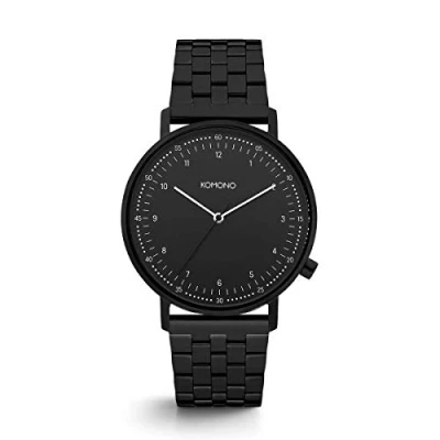 Image of KOMONO Lewis Estate Black Men&#039;s Unisex Japanese Quartz Analogue Watch with Stainless Steel 304L Strap