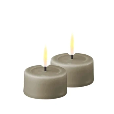 Image of Deluxe Homeart Indoor Flameless LED Tealight Set with Real Flame™ Technology Battery Powered Candle (Sand)
