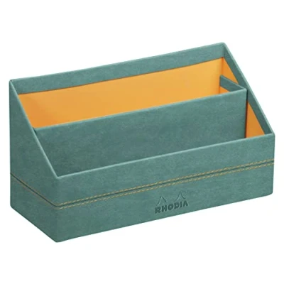 Image of RHODIA 194611C Water Mail Holder 25x10x31 cm Orange Saddle Stitching Faux Leather Exterior Home Office Collection Rhodiarama Organization &amp; Designer Storage