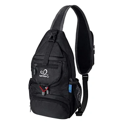 Image of Waterfly Packable Small Crossbody Sling Backpack Foldable Shoulder Chest Bag Daypack for Hiking Traveling Men Women