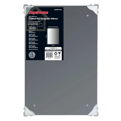 Image of SupaHome Drilled Rectangular Mirror 450x600mm