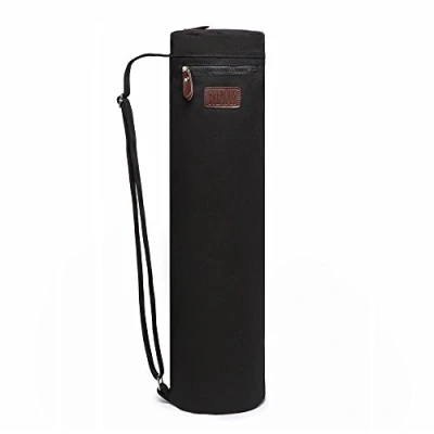 Image of FREMOUS Yoga Mat Bag,Full zip Exercise Carrier Bag Double Storage Pocket,Easy Access Zipper, Adjustable Shoulder Strap and Handle,Fits Most Mats(black)