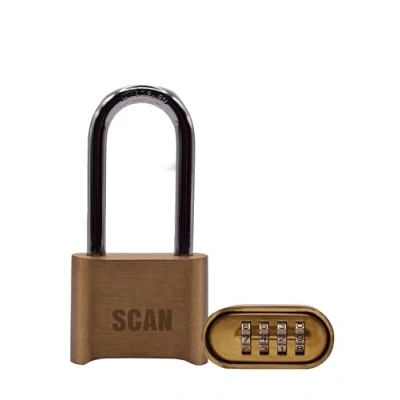 Image of SCAN SCAPLBCOMLS Long Shackle Brass Padlock Combination, 50mm