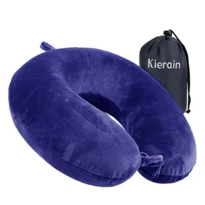 Image of kierain Travel Pillow Memory Foam Neck Support Pillow,Luxury Compact &amp; Lightweight Quick Pack for Camping,Sleeping Rest Cushion (Navy)