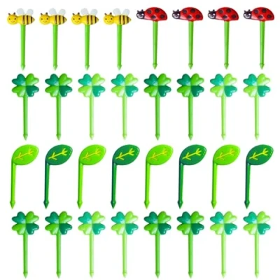 Image of 32 Pieces of Creative Skewers, Plastic Cute Non Slip Food Fruit Party Skewers