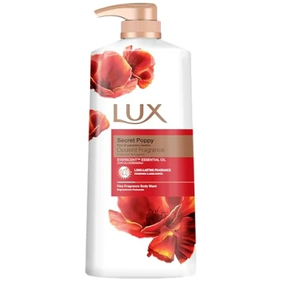 Image of LUX Secret Poppy Body Wash with Bergamot Oil Gentle &amp; Soothing Shower Gel, Nourishing Cleanser, Aromatic Fragrance Bath Soap, Pack of 1, 1 L