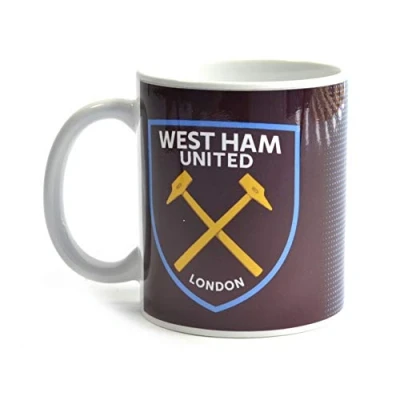 Image of West Ham United FC Halftone 0.3kg Boxed Mug (One Size) (Claret/Blue)