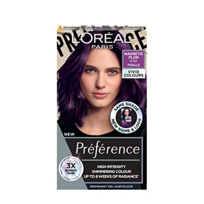 Image of L&#039;Oreal Paris Preference Vivids Permanent Hair Dye, Intense Luminous Colour, Magnetic Plum 3.16