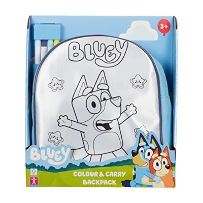 Image of BLUEY COLOUR AND CARRY BACKPACK, INCLUDES 4 PENS, CREATIVE TOY, TOY ACCESSORIES