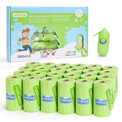 Image of Nobleza Dog Poo Bags with 1 Dispenser, 360 Counts Dogs Refill Rolls, Extra Thick and Large Strong Poop Bags, Unscented 100% Leak proof Pet Waste Green