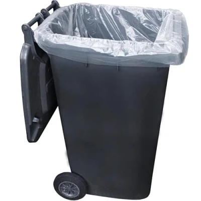 Image of 100 Bin Bags Black/Clear Heavy Duty Wheelie Refuse Sacks Strong Liners Rubbish for Outside and Garden Garbage Pack of (Clear)
