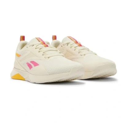 Image of Reebok Nanoflex TR 2 Training shoe, Women&#039;s, Size: 80, Chalk/true pink/golden haze shoes