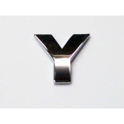 Image of Chrome Look Letter Y Car Decal / Badge Comes with Self Adhesive Back