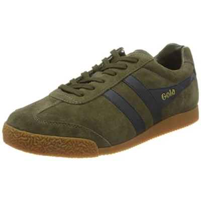 Image of Gola Men&#039;s Harrier Sneaker, Khaki/Navy, 10 UK