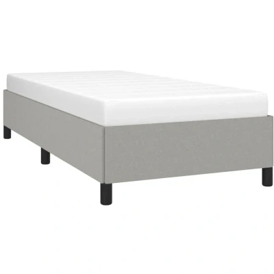 Image of vidaXL Bed Frame without Mattress Light Grey 90x190 cm Single Fabric