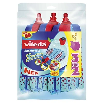 Image of Vileda SuperMocio Action Velour Mop Heads (1 Pack of 3)