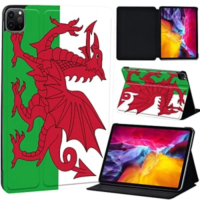 Image of PU Leather + hard shell Ultra slim lightweight Folio Flip Tablet Stand Smart Cover Case Fit iPad Air 4 10.9&quot; (2020) / Pro 11&quot; (2018 2020 2021) (Welsh flag)