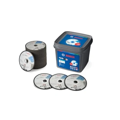 Image of Bosch 100 x Cutting Disc Standard for Metal (for Metal, Steel, Sheet Diameter 115 mm, Straight Cut, M14, Professional Accessories Angle Grinder)