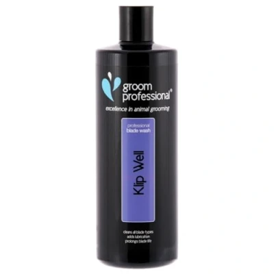 Image of GROOM PROFESSIONAL Klip Well Blade Wash to Cleans and Lubricate Blades Helps Remove Hair, Dirt, Debris Eliminates Germs For Longer Lasting Clipper Blades, 500ml