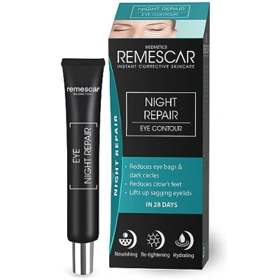 Image of Remescar Night Repair Eye Cream for Dark Circles and Puffy Eyes 20ml Reduce Appearance of Crow&#039;s Feet Sagging Eyelids Overnight 400 Applications