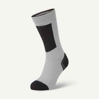 Image of SEALSKINZ Unisex Runton Waterproof Cold Weather Mid Length Sock With Hydrostop, Grey, XL EU