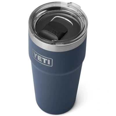 Image of YETI Rambler Cup, Vacuum Insulated Stainless Steel Stackable Cup with Magslider Lid, Navy, 20 oz (591 ml)