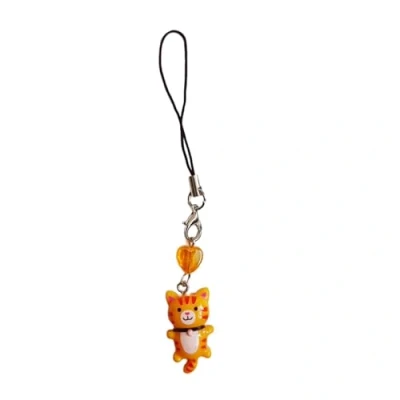 Image of Kobeleen Cute Cat Pendant Phone Chain Strap Heart Charm Keychain Lanyard Resin Keyring Bag Backpack Ornament Party Jewelry