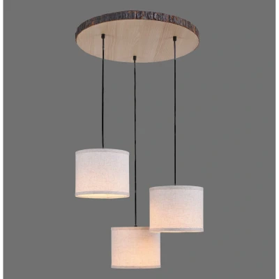 Image of JUST LIGHT. Pendant light Bark, 3 bulb, rondel