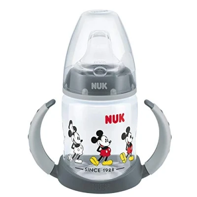 Image of NUK Disney First Choice+ Bottle 6 18 Months Silicone Nipple Anti Colic Valve BPA Free 150ml Mickey Mouse