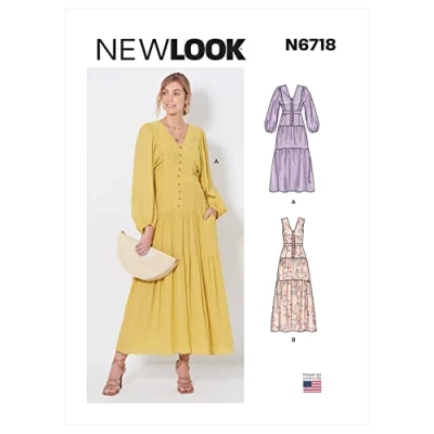 Image of New Look UN6718A Misses&#039; Dress A (8 10 12 14 16 18 20)