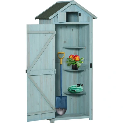 Image of Outsunny Garden Storage Shed 3 Shelves Tool House w/Asphalt Roof 77 X 54 179 cm845 209V01BU