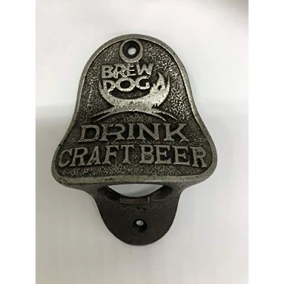 Image of HARDWARE FOR YOU LTD CAST IRON BOTTLE OPENER WALL MOUNTED BREW DOG DRINK CRAFT BEER
