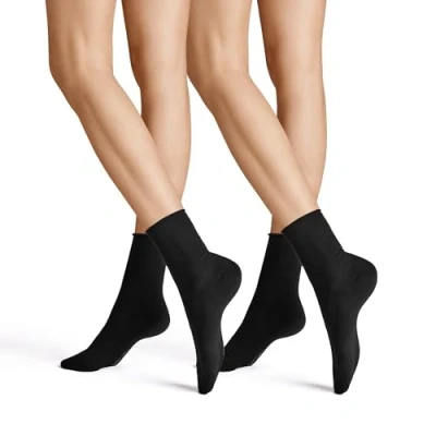 Image of Hudson Women&#039;s Pack of 2 100 DEN Calf Socks Black 7