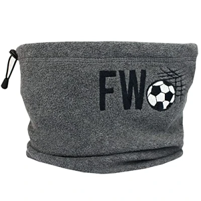 Image of TeddyTs Personalised Initials &amp; Football Net Grey Fleece Sports Snood with Adjustable Toggle