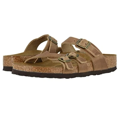 Image of Birkenstock Franca Oiled Leather Unisex Slides Sandals